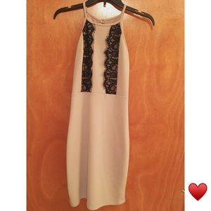 Beige/nude classy halter dress